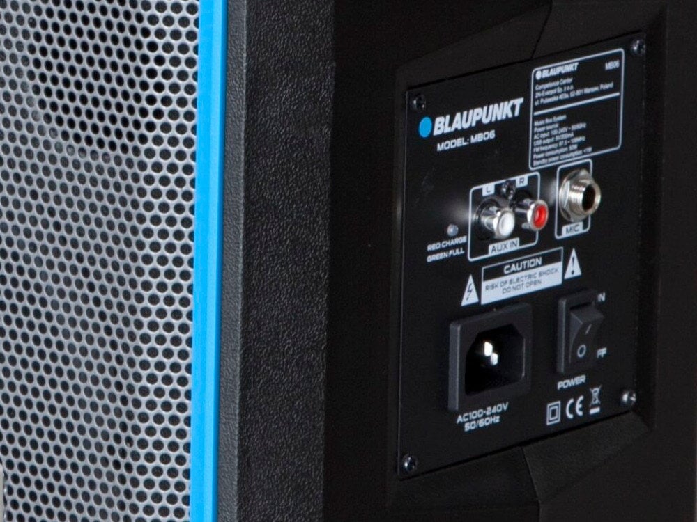 Power audio BLAUPUNKT MB06 Czarny bluetooth USB karty SD port AUX tuner fm