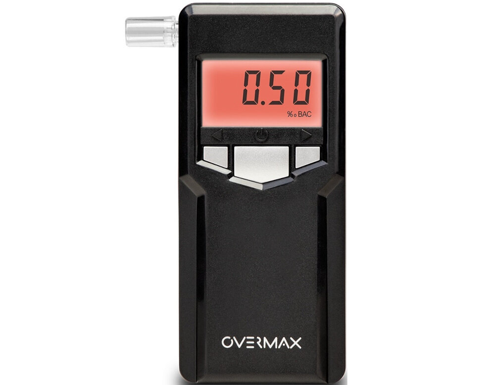 Alkomat OVERMAX AD-06 precyzja szybkość czas pomiar zakres sygnał dźwięk użytkowanie komfort funkcja powiadamiania podświetlany wyświetlacz LCD