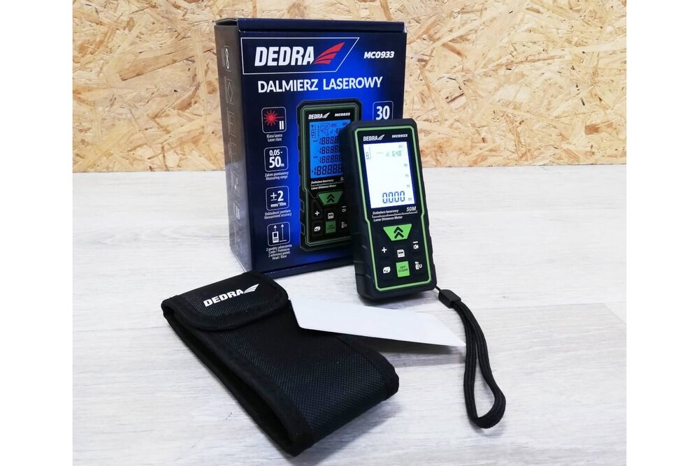 Dalmierz laserowy DEDRA MC0933 pomiar bateria laser zasięg 