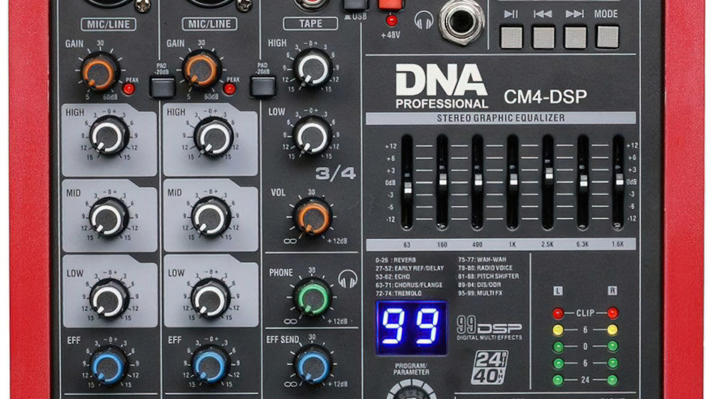 Mikser audio DNA CM4-DSP  - łączność