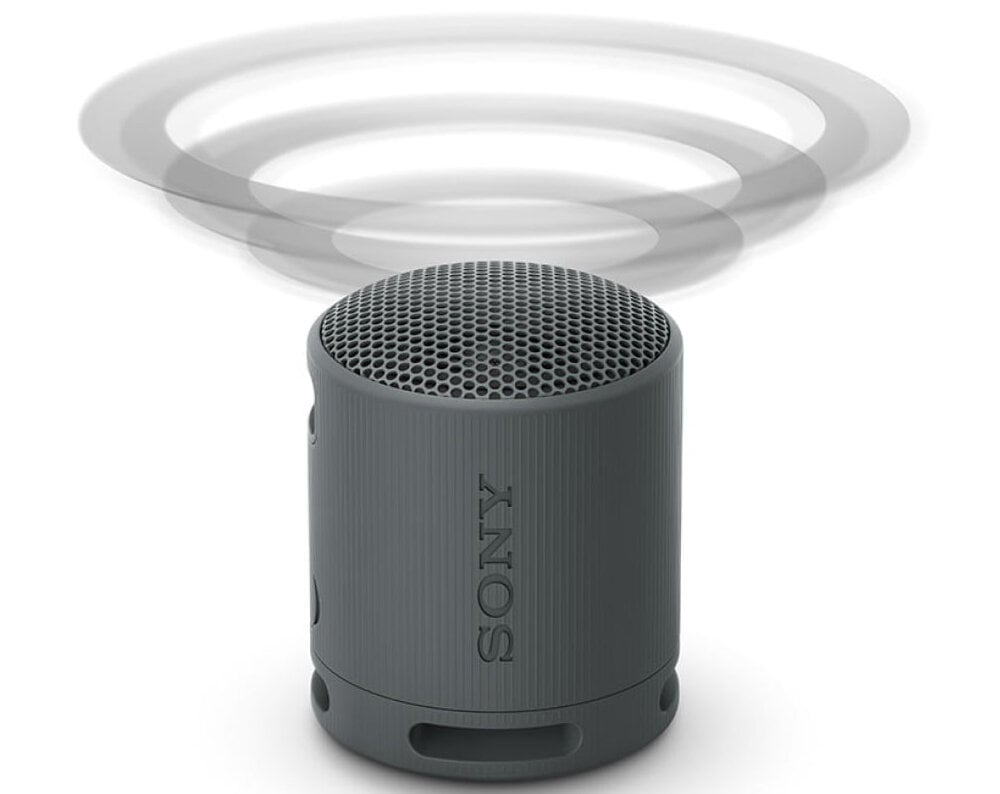 Głośnik mobilny <span>SONY SRS-XB100</span> rozmiar budowa komunikacja szumy dźwięk bateria działanie konstrukcja odporność