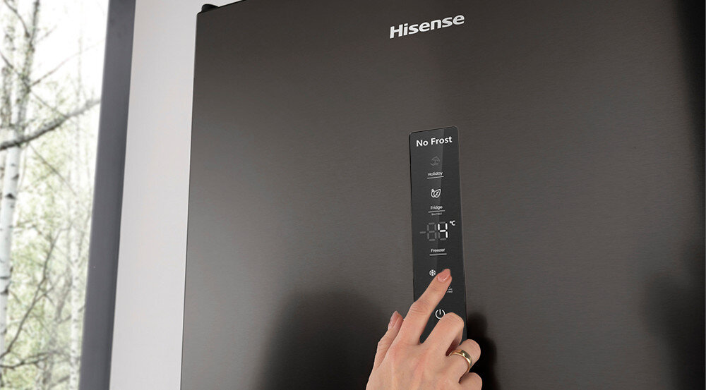 Lodówka HISENSE RM469N4AFD panel kontrolaa sterowanie ustawienia łatwe proste wyświetlacz temperatura