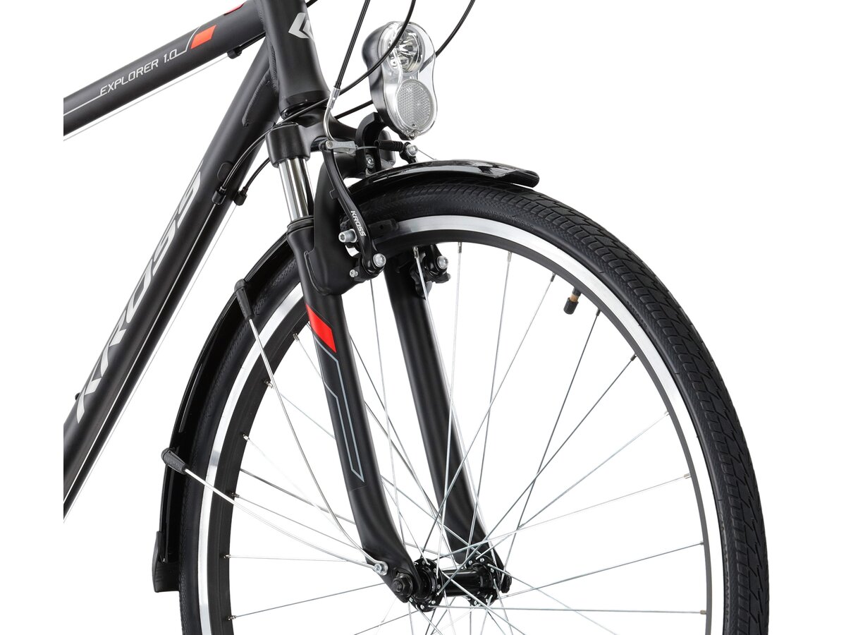 Rower trekkingowy KROSS Explorer 1.0 M17 28 cali męski Czarnosrebrno