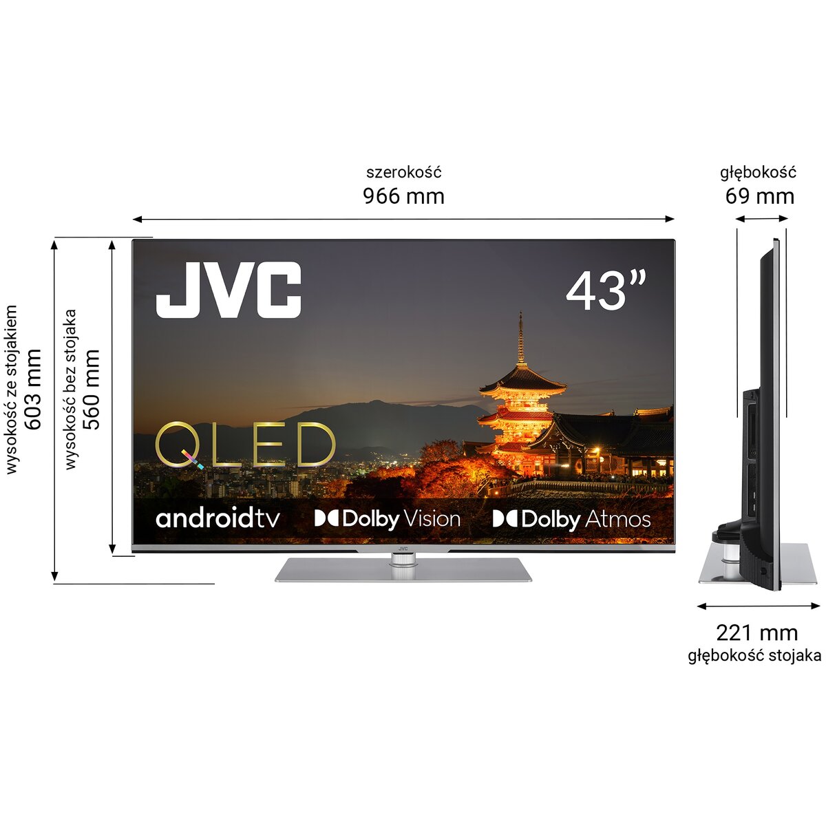Telewizor JVC LT43VAQ830P 43" QLED 4K Android TV Dolby Vision Dolby
