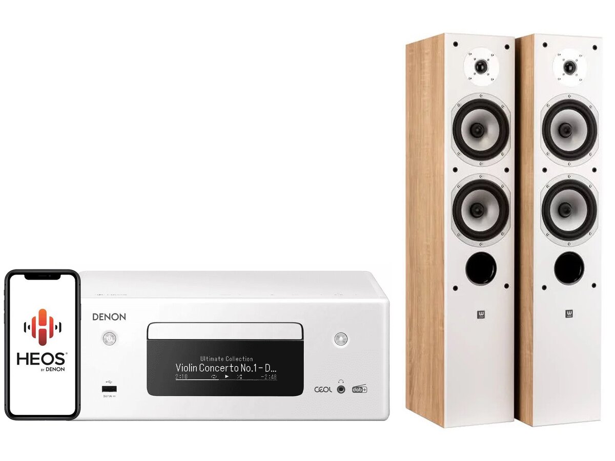 Zestaw stereo DENON CeolN10 + WILSON Six Biały sklep