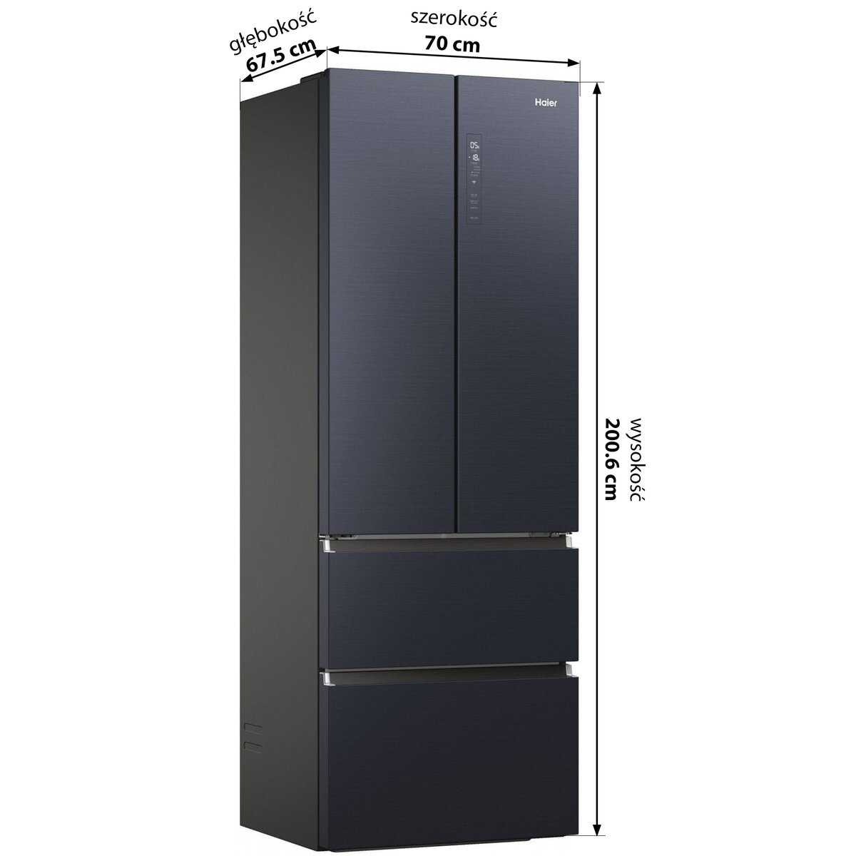 Lodówka HAIER HFW7720ENMB Side by Side No frost 200.6cm Czarna sklep