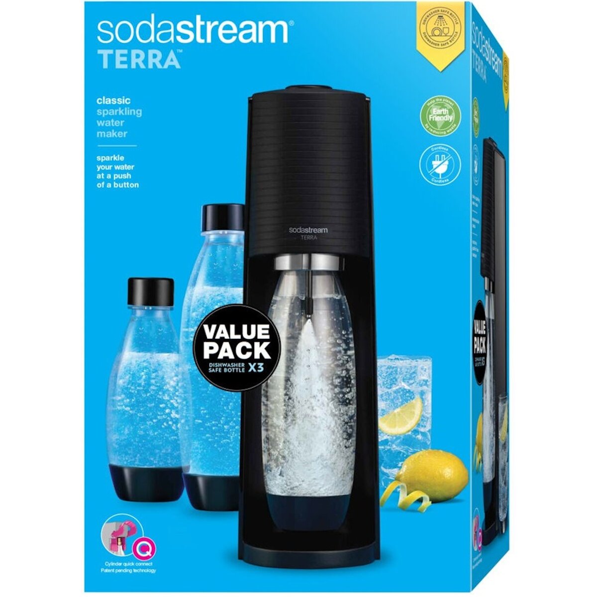 Saturator SODASTREAM Terra Czarny + 3 butelki + 2 syropy Pepsi Max