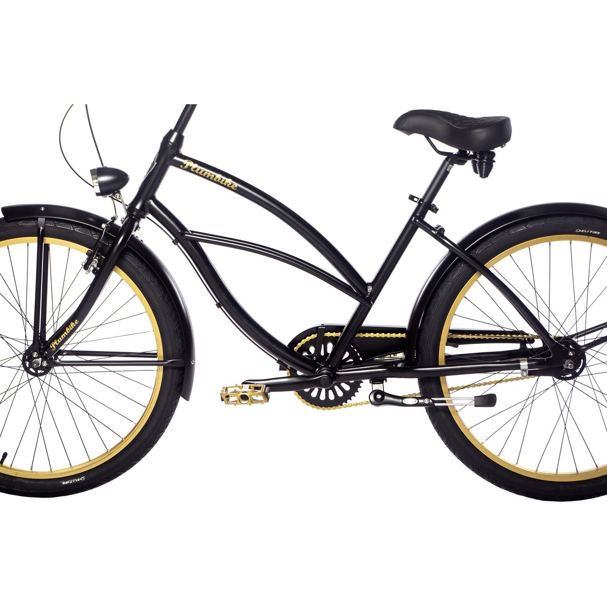 Rower miejski PLUMBIKE La Donna Gold Black 7B 26 cali damski Czarny