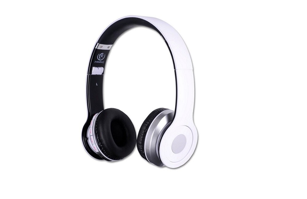 Słuchawki nauszne REBELTEC Crystal Biały krystaliczny dźwięk głęboki bas Bluetooth microSD