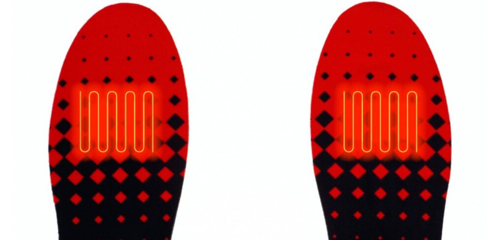 Podgrzewane wkładki do butów GLOVII GW2M (rozmiar M) Czarno-czerwony Równomierne rozprowadzanie ciepła