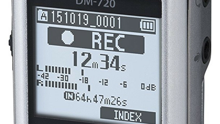 Dyktafon OLYMPUS DM-720  - technologia wyświetlacz