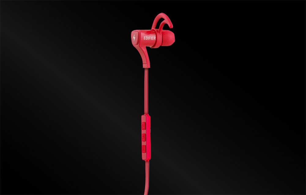 Słuchawki dokanałowe EDIFIER W288BT Czerwony design komfort lekkość dźwięk jakość wrażenia słuchowe ergonomia lekkość sport aktywność podróże czas pracy działanie akumulator