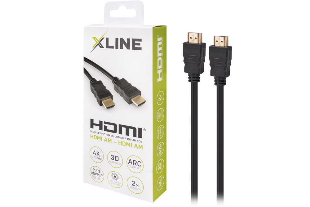 Kabel HDMI- HDMI X-LINE 2 m wyglad koniec dlugosc