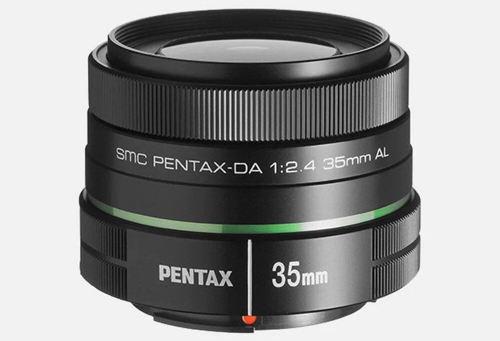 Obiektyw PENTAX  f-2.4 DA SMC AL 35 mm  ogniskowa przysłona ostrość pierścienie optyka soczewki powłoki montaż bagnet światło jasność zoom filtry waga