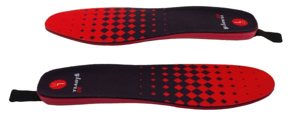 Podgrzewane wkładki do butów GLOVII GW2L (rozmiar L) Czarno-czerwony komfort termiczny emisja fal podczerwonych