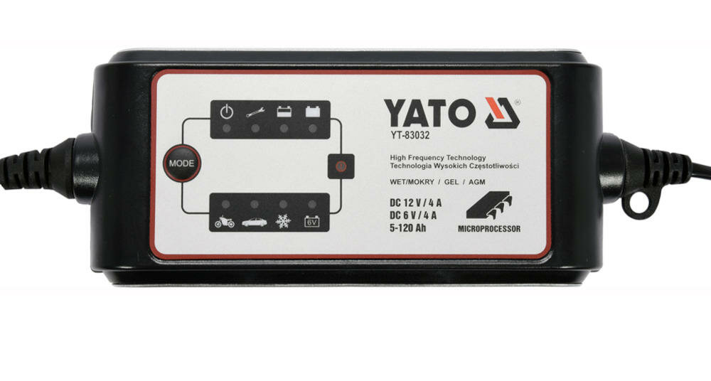 YATO YT-83032 prostownik ładowanie akumulator motocykl traktor samochód łódź podtrzymywanie napięcie tryb spoczynek