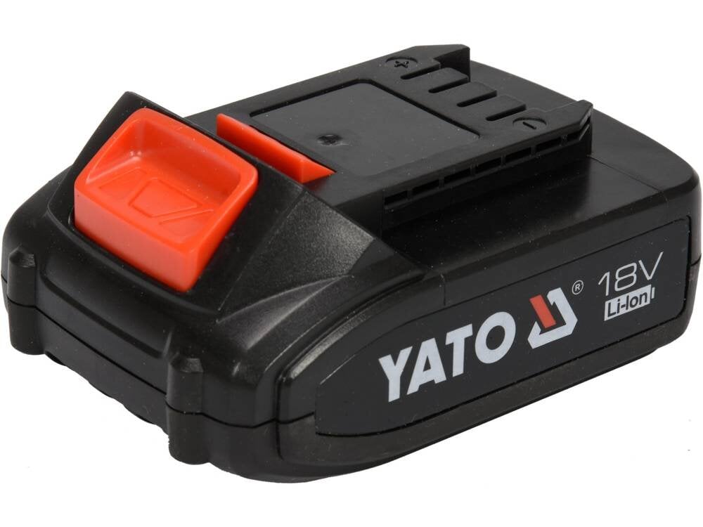 Wiertarko-wkrętarka YATO YT-82786 silnik szczotkowy akumulator Li-Ion napięcie 18 V pojemność 2,0 Ah maksymalna prędkość do 1650 obr/min maksymalny moment obrotowy do 40 Nm funkcja udaru częstotliwość udaru do 29700 ud/min