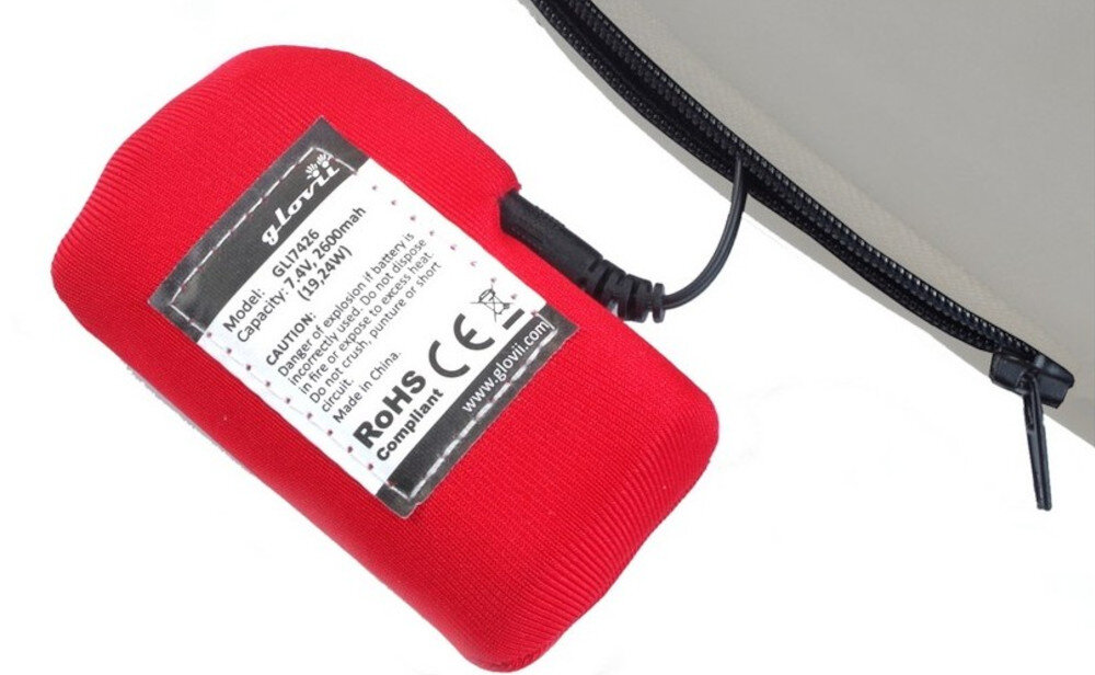 Podgrzewane spodnie GLOVII GP1GM (rozmiar M) Szary Czas pracy Bateria Li-Ion pojemnosc 2600 mAh 