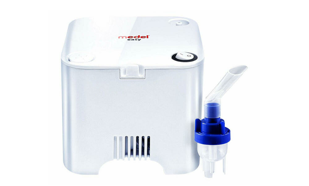MEDEL-Easy inhalator choroby układu oddechowego alergie inhalacja rodzina design kompresor akcesoria krótki czas nebulizacji maseczka lek aerozol drogi oddechowe cicha praca 