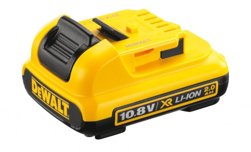 Zestaw Combo DEWALT DCK211D2T dwa akumulatory seria serii 10,8 V XR pojemnosc 2.0 Ah kazdy technologia Li-Ion lekkie trwale szybkie ladowanie wygoda efektywnosc