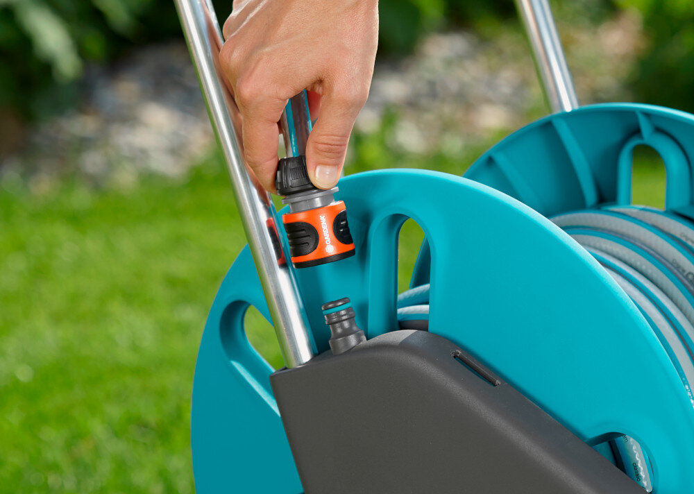 Wózek na wąż GARDENA Aquaroll M 18511-20 system ochrony woda nie bedzie wyciekac ochrona przed mrozem Frost Proof korzystanie przez caly rok trwalosc wytrzymalosc