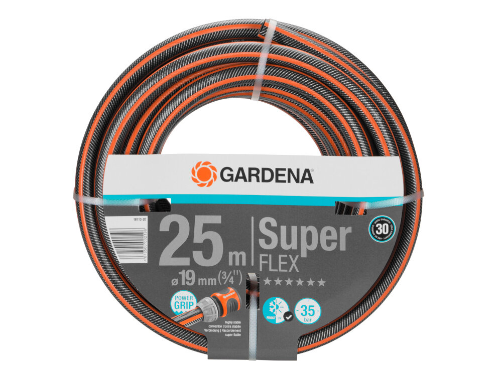Wąż ogrodowy spiralny GARDENA Premium SuperFlex 3/4 cala 25 m 18113-20 wygodne podlewanie efektywnosc odpornosc na glony i promienie UV elastycznosc optymalna dlugosc trwaly praktyczne rozwiazanie