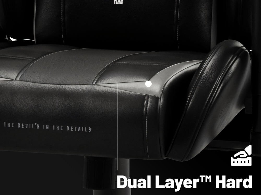 Fotel DIABLO CHAIRS X-Ray (L) Czarno-szary podwójna warstwa nici nylonowe