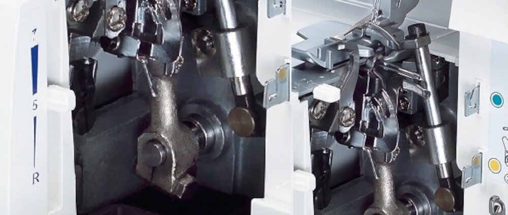 Maszyna do szycia MINERVA M840DS automatyczny nawlekacz dolnego chwytacza barwny system nawlekania