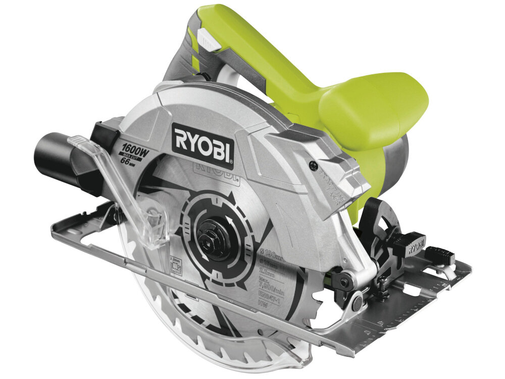 Pilarka tarczowa RYOBI RCS1400-G silnik o mocy 1600 W maksymalna prędkość obrotowa do 5000 obr/min model bez akumulatora i ładowarki