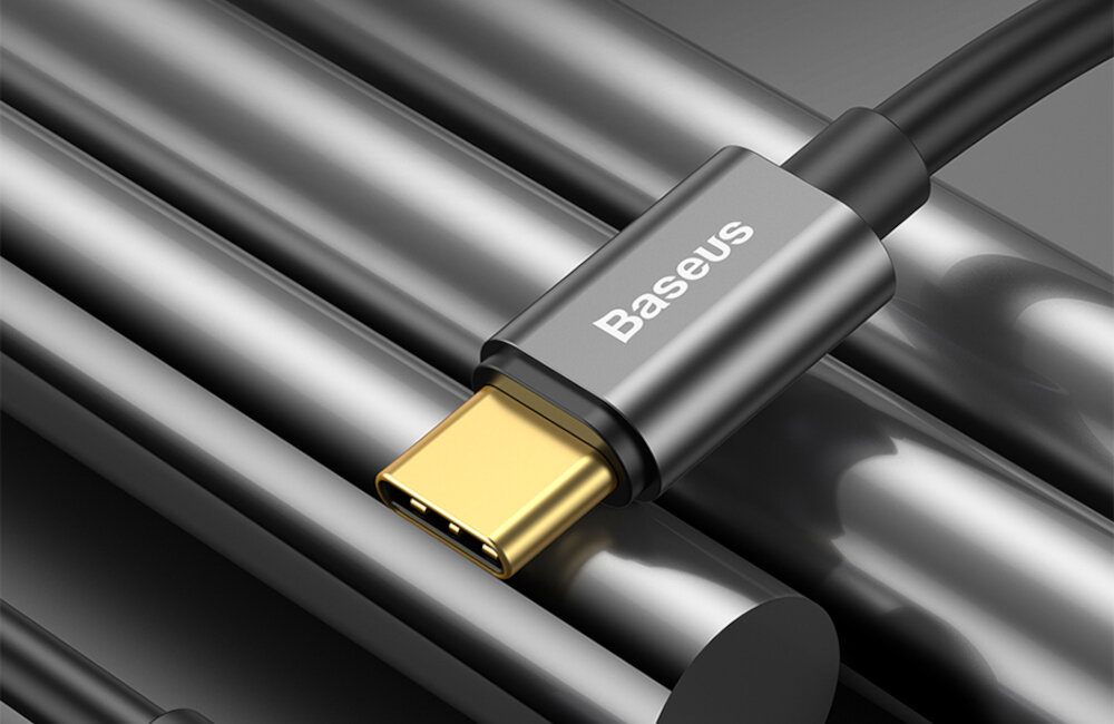 ADAPTER AUDIO BASEUS L54 USB-C + MINI JACK 3,5MM (CZARNY) odporność na uszkodzenia