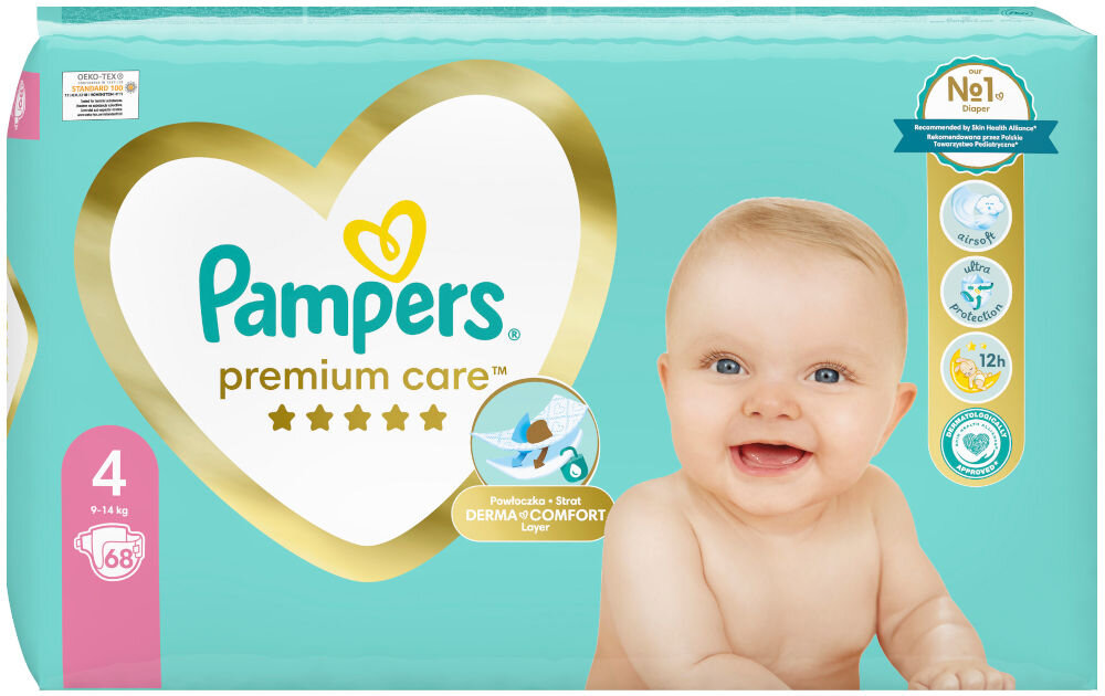 Pieluchy PAMPERS Premium Care VP 4 (68 szt.) zestaw