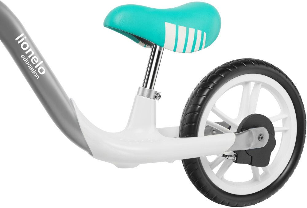 Rowerek biegowy LIONELO Arie Grafitowy siodełko regulowane w zakresie 30-42 cm zminimalizować ryzyko otarć miękka struktura
