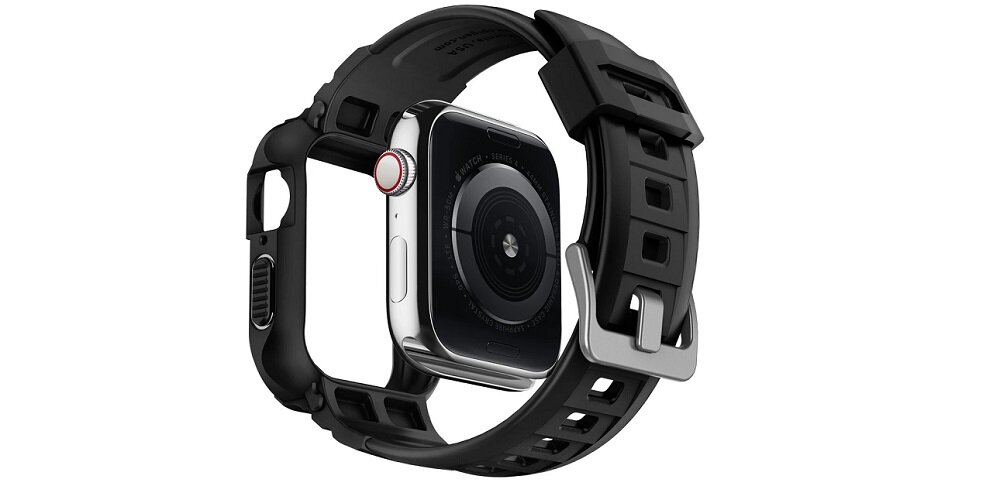 Etui SPIGEN Rugged Armor Pro do Apple Watch pasek smartwatch czarny black wygoda ochrona solidny funkcjonalność