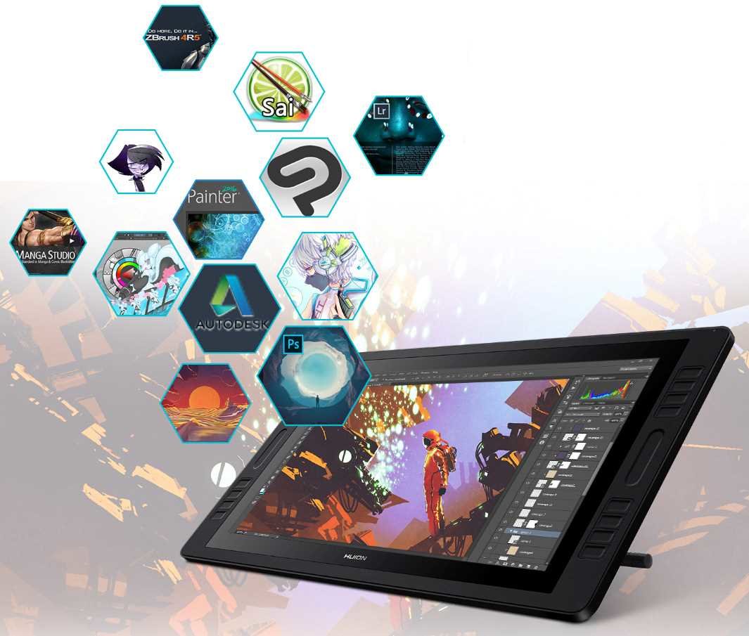 Tablet graficzny HUION Kamvas Pro 20 2019 - Kompatybilność 