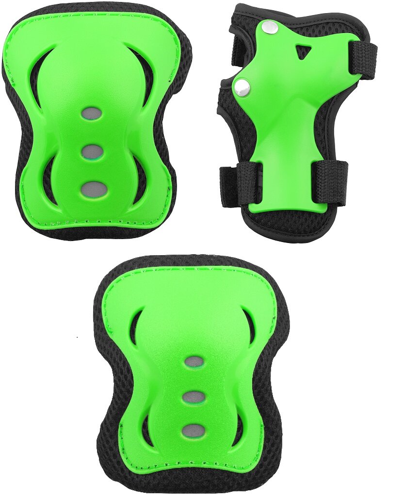 Kask VÖGEL VOK-650S Zielony dla Dzieci (Rozmiar S-M) + Zestaw ochraniaczy skorupa z tworzyw sztucznych wewnątrz materiał PE
