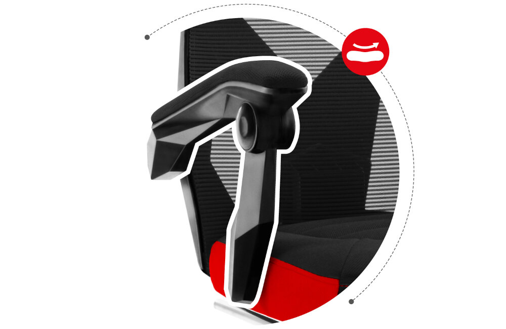 Fotel HUZARO Combat 3.0 czarno-czerwony oparcie głowy postawa ciała