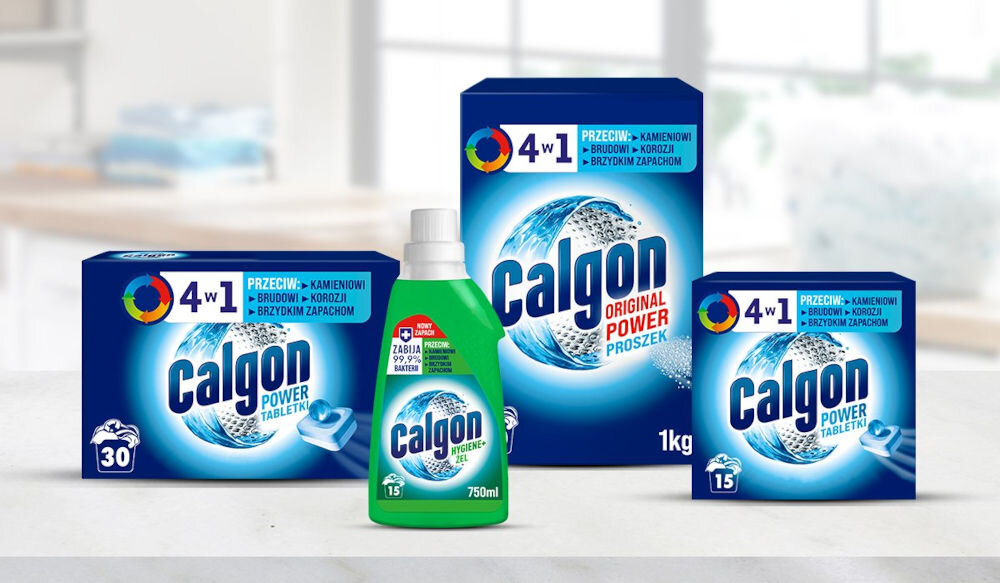 Odkamieniacz do pralki CALGON 3w1 500 g ochrona pralki dłuższa żywotność