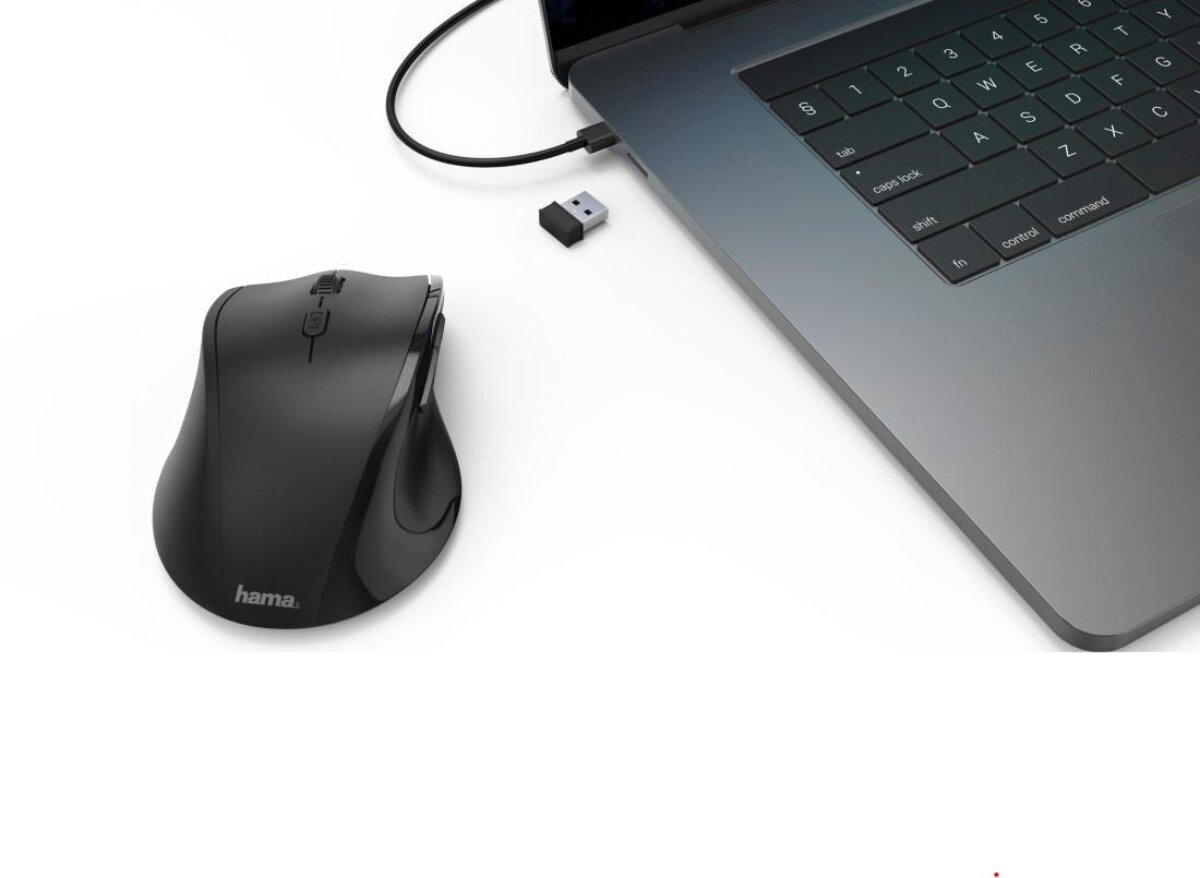 Kompaktowy odbiornik USB w myszy Hama Riano, idealna w podróży