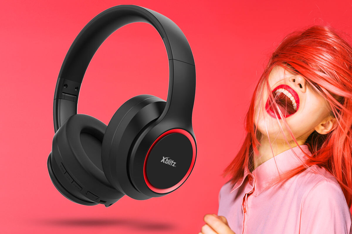 Sluchawki nauszne XBLITZ Beast Czarno-czerwony design wyglad