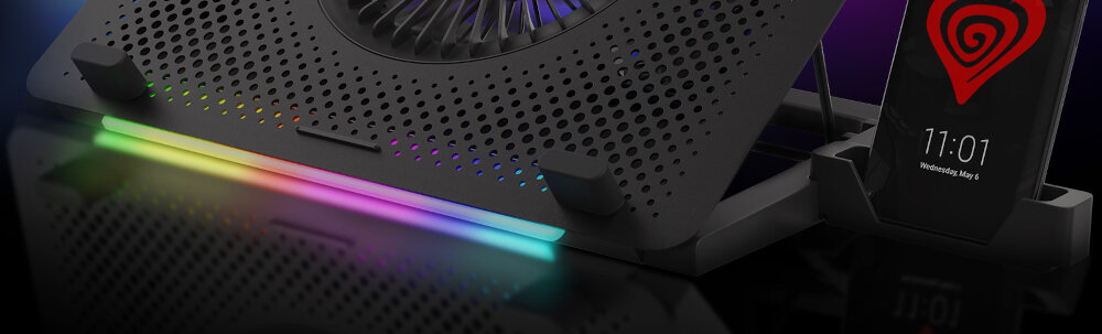 Podstawka chłodząca GENESIS Oxid 450 RGB chłodzenie design podświetlenie RGB