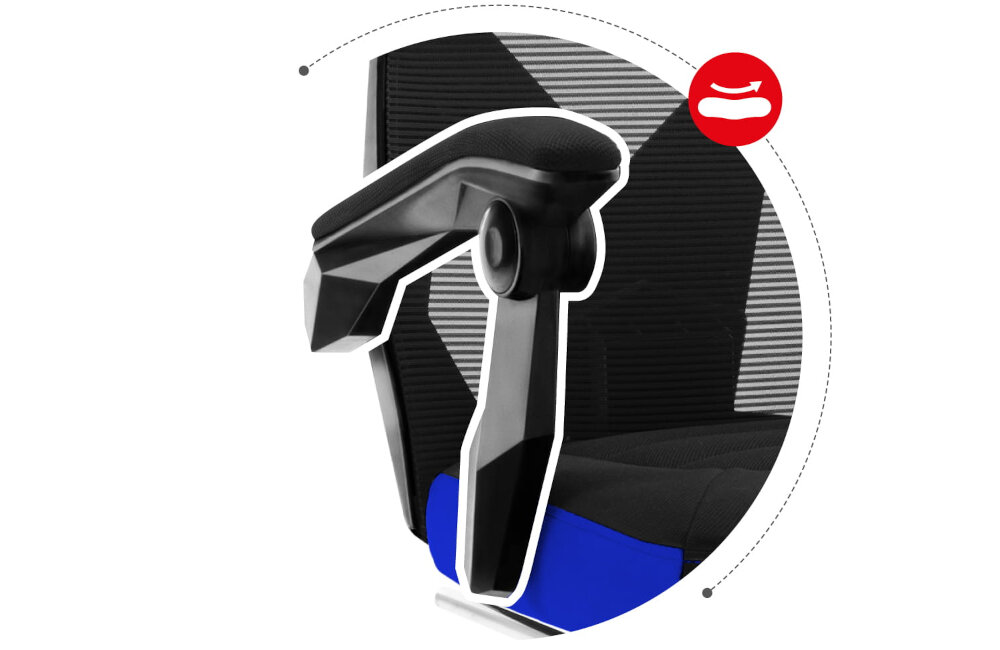 Fotel HUZARO Combat 3.0 Czarno-niebieski oparcie głowy postawa ciała