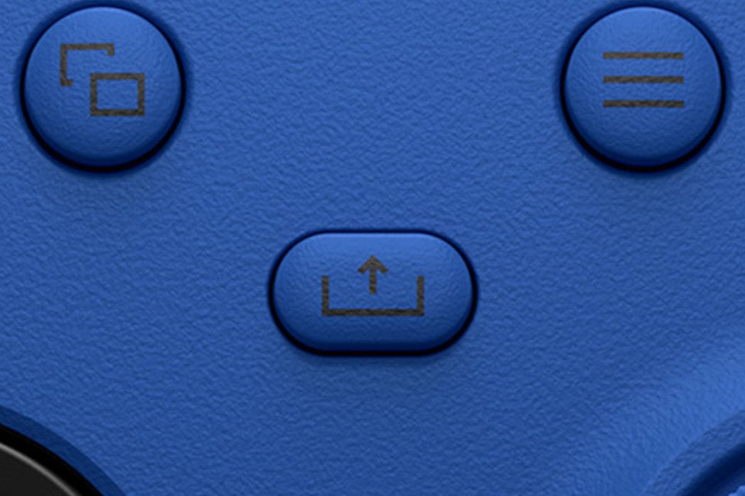 Kontroler MICROSOFT XBOX Series X Niebieski przycisk udostępnianie przechwitywanie zrzuty ekranu nagrania