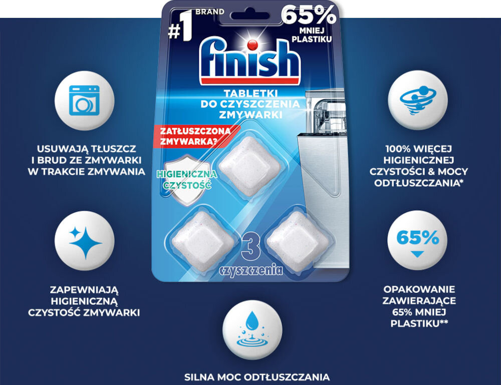 Kapsułki do czyszczenia zmywarki FINISH Regular - 3 szt. lśniące naczynia