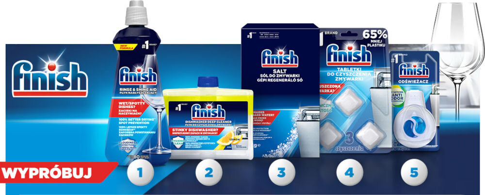 Kapsułki do czyszczenia zmywarki FINISH Regular - 3 szt. pozostałe produkty
