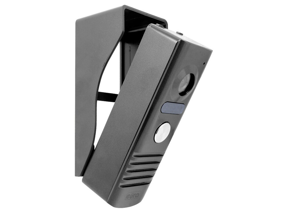 Wideodomofon EURA Atira VDP-52A3 Czarny prosty montaz urzadzenie natynkowe daszek ze stopu aluminium