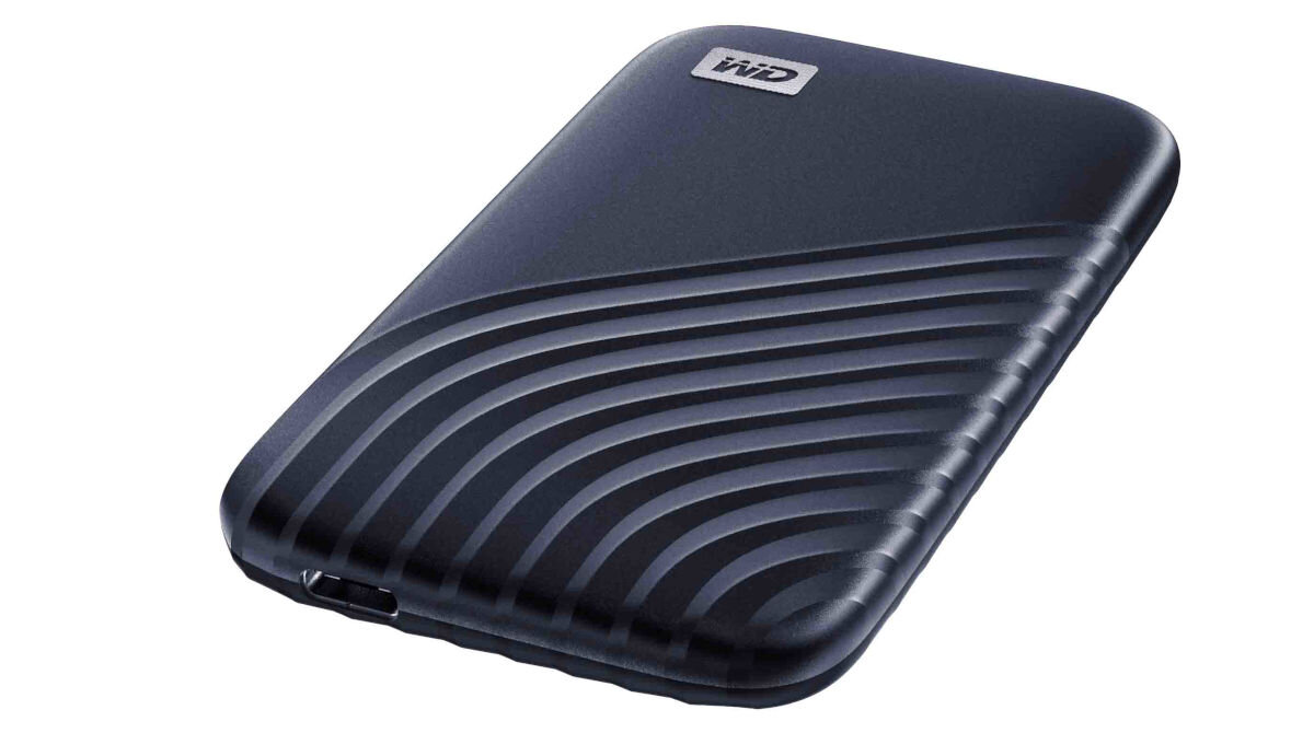 Dysk WD My Passport 2TB SSD Niebieski  metalowa obudowa stylowy wygląd różne wersje kolorystyczne elegancki wygląd