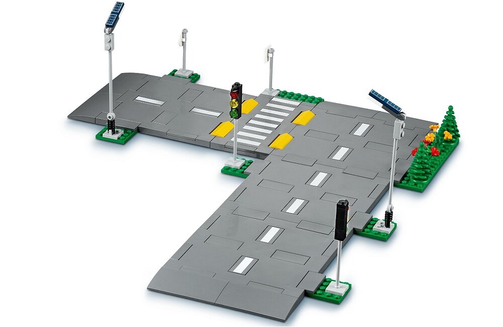 LEGO City Płyty drogowe 60304 realistyczne tło dla innych modeli sygnalizacja uliczna znaki oznaczenia pasów progi zwalniające