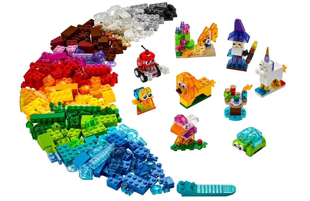 LEGO Classic Kreatywne przezroczyste klocki 11013 kreatywna zabawa wymyślanie historyjek od 4 roku życia