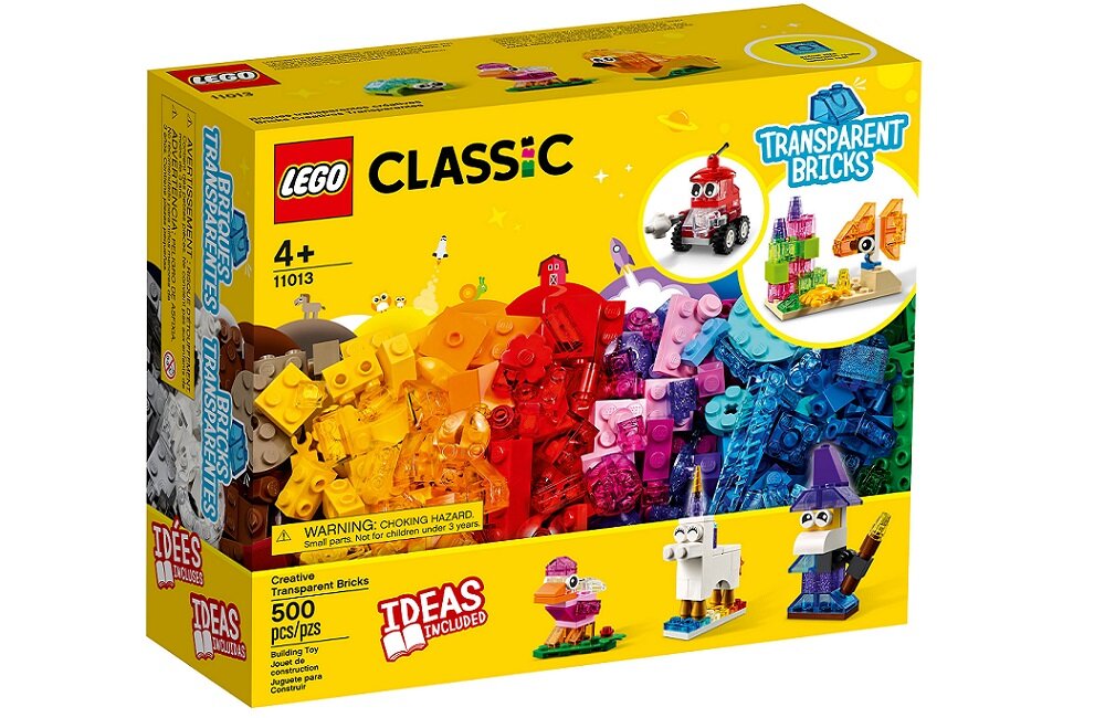 LEGO Classic Kreatywne przezroczyste klocki 11013 klocki są do siebie perfekcyjnie dopasowane