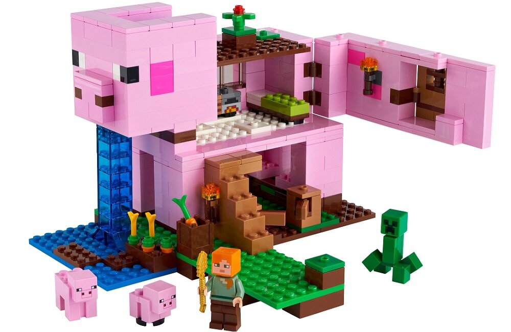 LEGO Minecraft Dom w kształcie świni 21170 rozrywka imponujący dom w kształcie świni